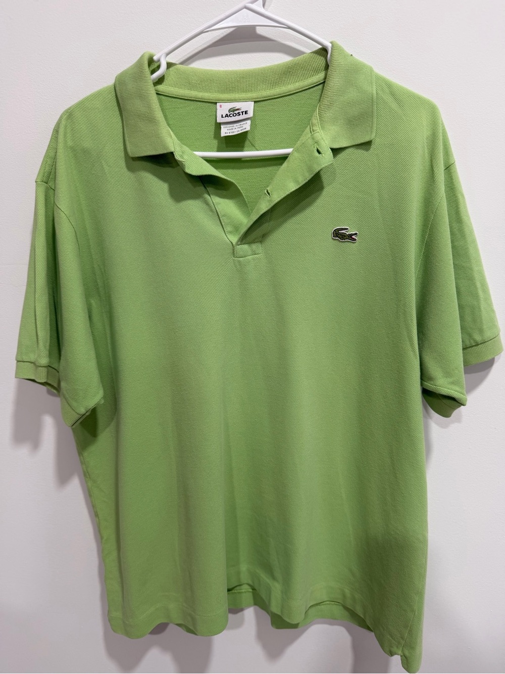 Lacoste Light Green Short Sleeve Polo with Crocodile Logo